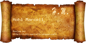 Hohl Marcell névjegykártya